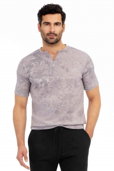 Tricou slim gri uni