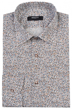Superslim white floral shirt