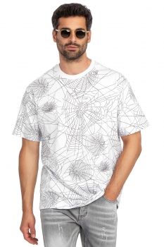 White geometric t-shirt