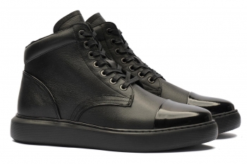 Black genuine leather shoes