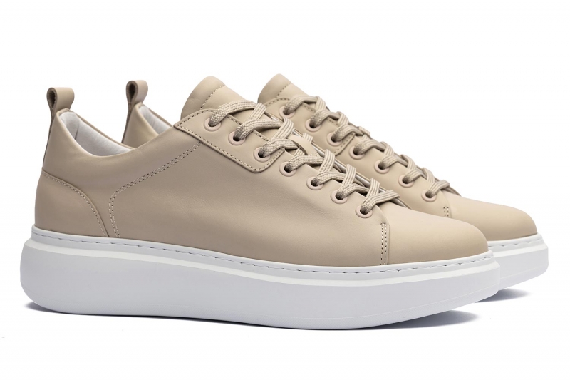 Bigotti Sneakers bej piele naturala