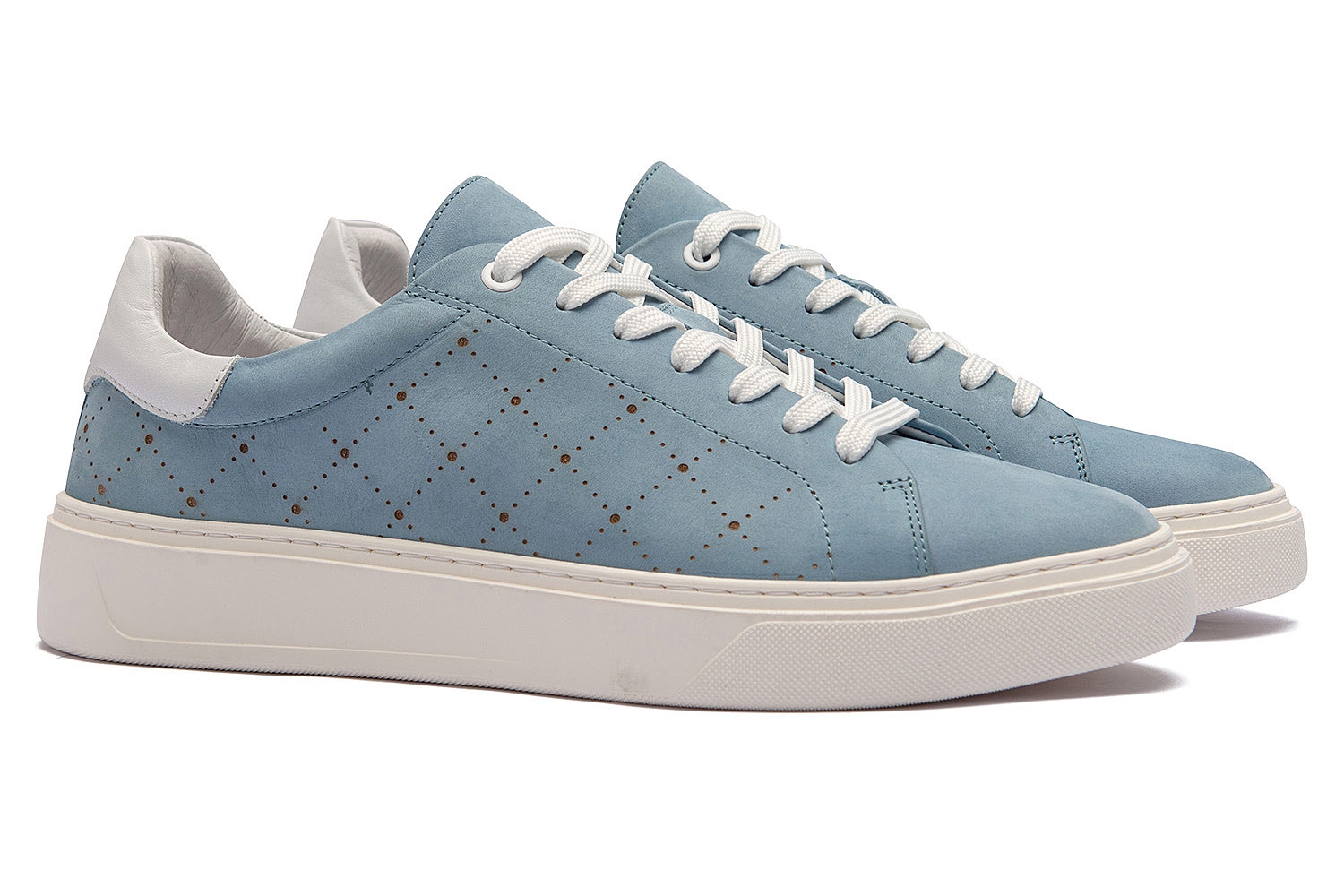 Sneakers bleu piele naturala