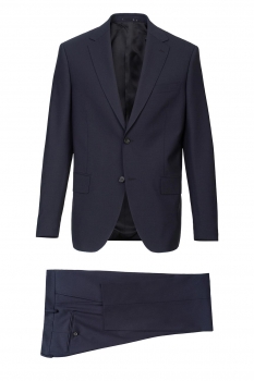 Slim body navy plain suit