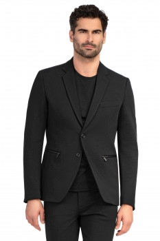 Slim body black plain blazer