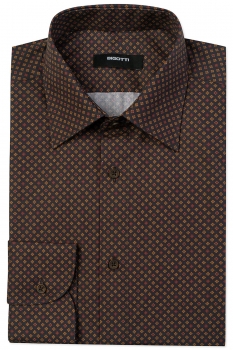 Superslim brown geometric shirt