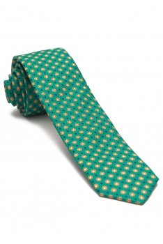 Cravata verde print floral