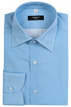 Slim body light blue geometric shirt