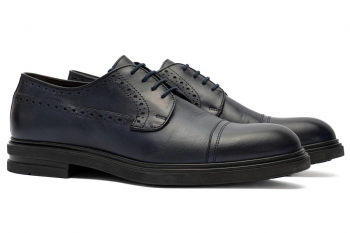 Navy genuine leather shoes