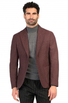 Slim body burgundy plain blazer