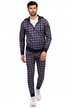 Slim body navy geometric trouser