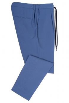 Slim body blue plain trousers