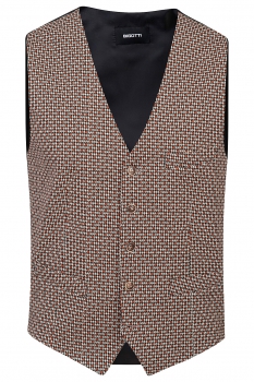 Slim body beige geometric waistcoat