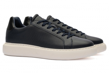 Navy genuine leather shoes