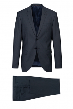 Slim body navy plain suit