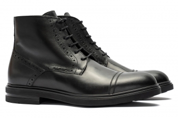 Black genuine leather shoes