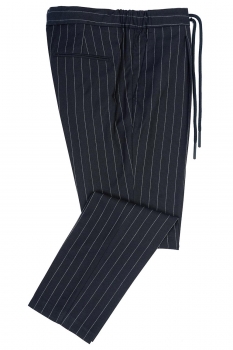 Slim body blue stripe trousers