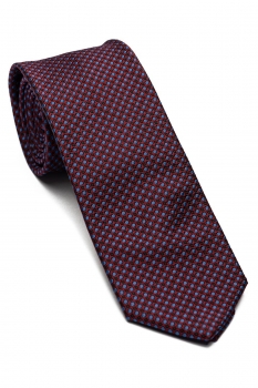 Cravata matase tesuta grena print geometric