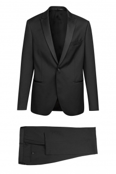Slim body black plain suit