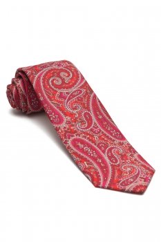 Cravata rosie print floral
