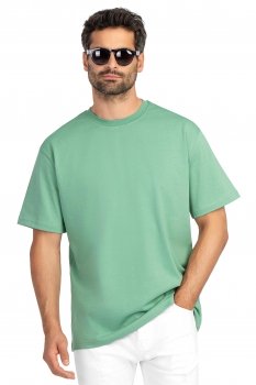 Tricou oversize verde uni
