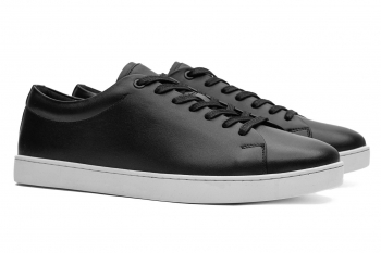 Black genuine leather shoes