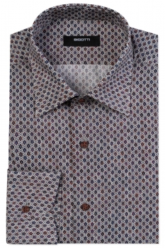 Camasa superslim bej print geometric