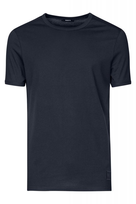 Tricou slim bleumarin uni guler rotund