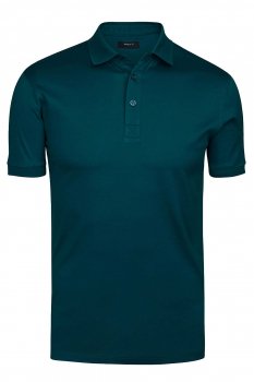Tricou polo slim verde uni