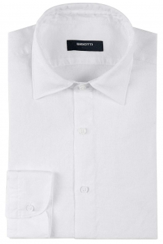 Shaped White Plain Shirt