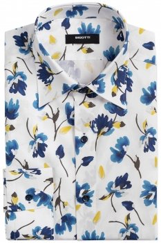 Camasa slim alba print floral