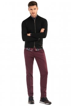 Pantaloni slim grena uni