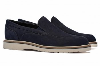 Mocasini bleumarin piele nabuc