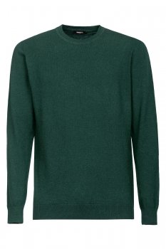 Pulover slim verde guler rotund