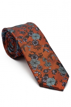 Poliester tesut orange floral