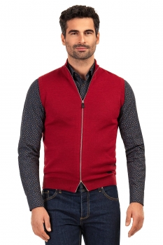 Slim body red plain waistcoat
