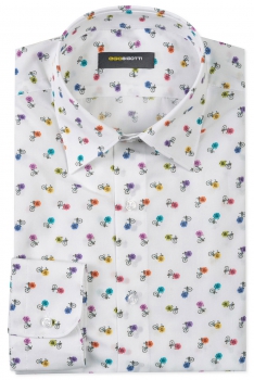 Camasa slim alba print geometric