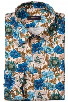 Superslim alb floral camasi