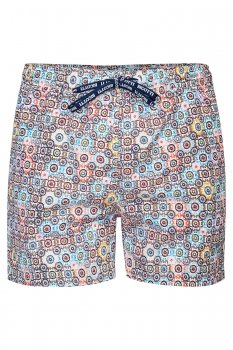 Short multicolor print geometric