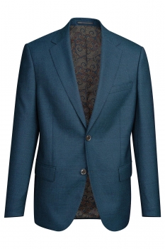 Slim body albastru petrol plain blazer