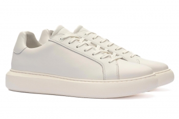 White genuine leather shoes