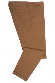 Slim body brown plain trousers