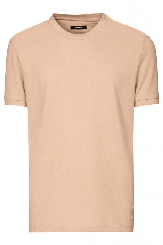 mașini de spălat slim altex Tricou slim bej guler rotund