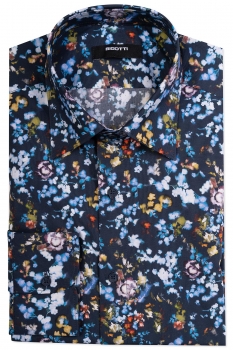 Camasa shaped bleumarin print floral