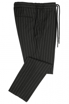 Slim body black stripe trousers