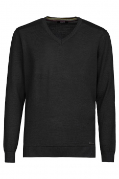 Pulover slim negru uni