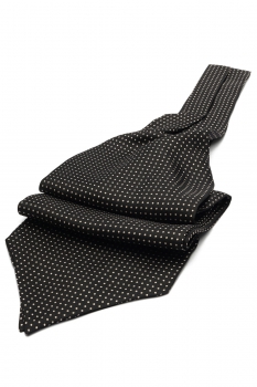 Black geometric ascot tie