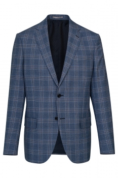 Slim albastru carouri sacouri