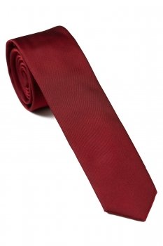 Cravata poliester tesut rosie uni