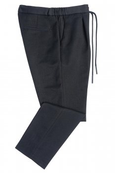 Slim body blue plain trousers