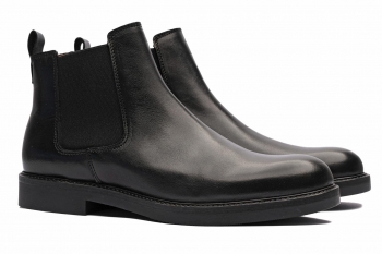 Black genuine leather shoes